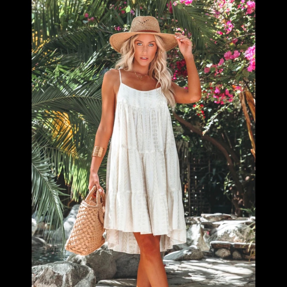 Vici matador cotton blend metallic woven baby doll dress